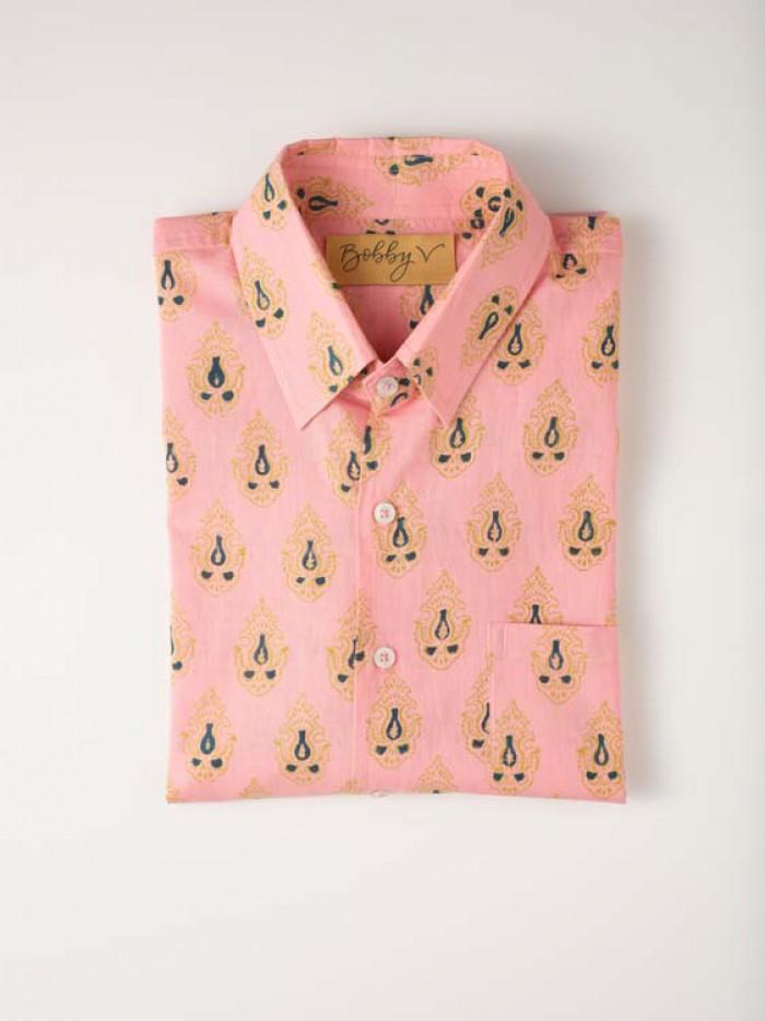 Pink Salinas shirt, folded.